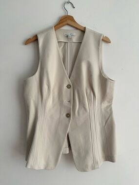 Banana Republic Cream Tailored Sleeveless Vest
